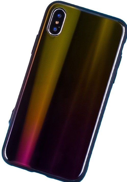 [KV-586132133] Apple iPhone 7 Plus / iPhone 8 Plus ombre glass back cover case (Purple - Yellow)