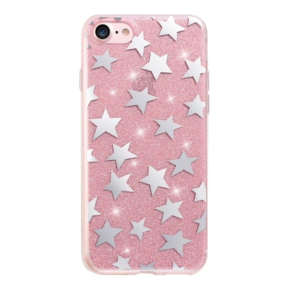 [FP032867] Apple iPhone 7 Plus / iPhone 8 Plus glitter stars back cover case (Pink)