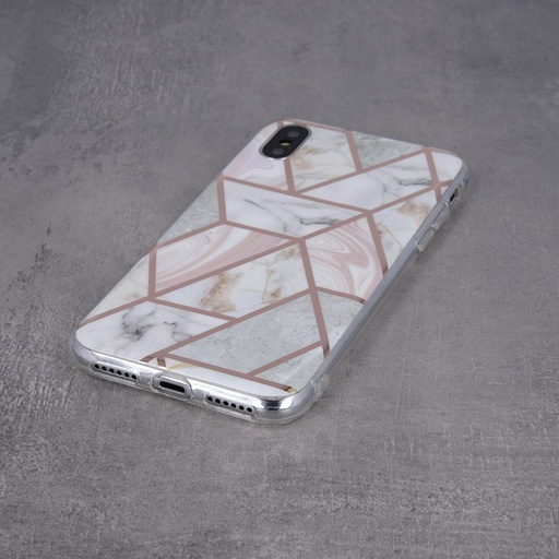 Apple iPhone 7 / iPhone 8 / iPhone SE 2020 / iPhone SE 2022 geometric marmur husă spate (Roz)