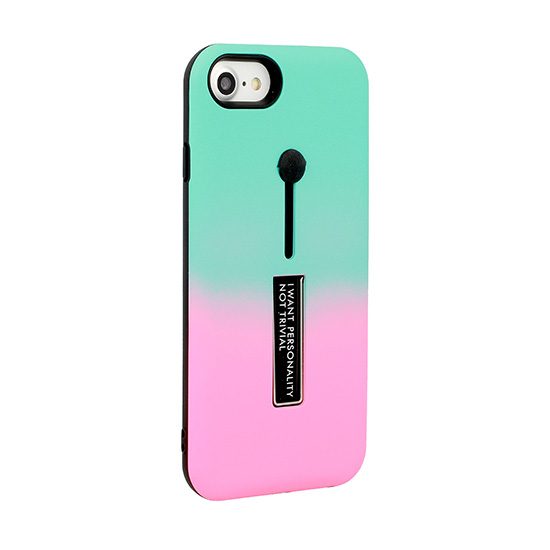 [KV-489561321566] Apple iPhone 6/ 6S ring finger stand back cover case, mint - pink