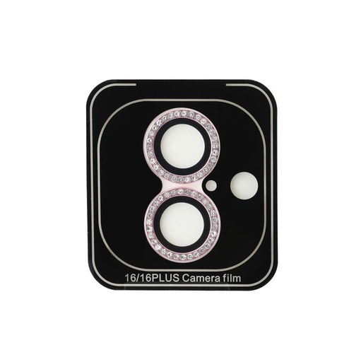 Apple iPhone 16 / 16 Plus Guess Glitter protecție lentilă (Roz) - GUCL162SGGP
