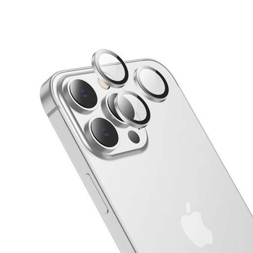 Apple iPhone 15 Pro / iPhone 15 Pro Max Hoco eagle eye metal cameră sticlă securizată argintiu