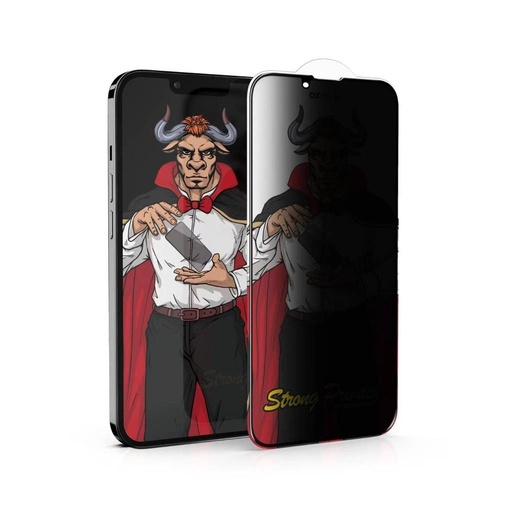 Apple iPhone 15 Plus OX Warrior Mr. Magic privacy anti-spion sticlă securizată transparent (negru ramă)