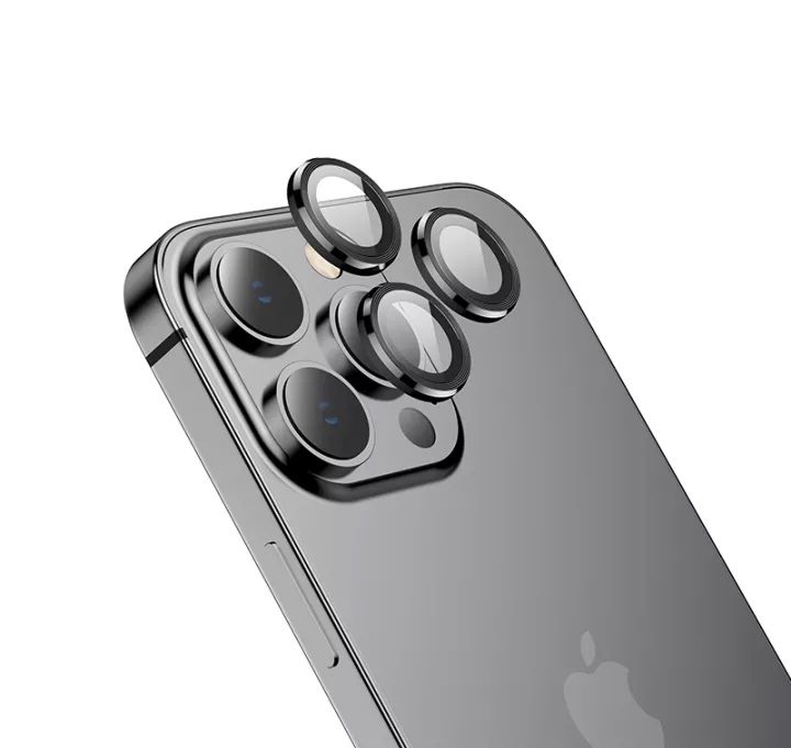 [6931474782045] Apple iPhone 14 Pro (6.1) / 14 Pro Max (6, 7) Hoco eagle eye metal kamera tempered glass, black