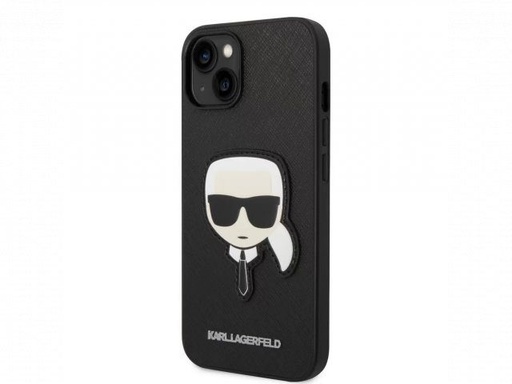 Apple iPhone 14 Plus Karl Lagerfeld PU Saffiano Karl Head husă (Negru) – KLHCP14MSAPKHK