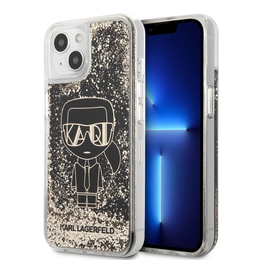 Apple iPhone 13 mini Karl Lagerfeld Liquid Glitter Gatsby husă (Negru) – KLHCP13SLGGKBK
