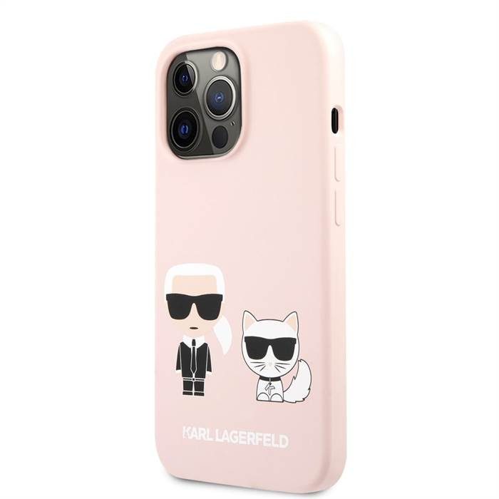 [KLHCP13XSSKCI] Apple iPhone 13 Pro Max Karl Lagerfeld Karl and Choupette Liquid Silicone case (Pink - KLHCP13XSSKCI)