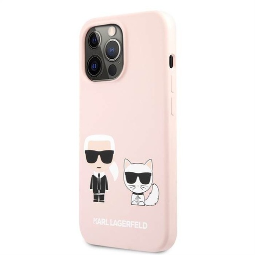 Apple iPhone 13 Pro Max Karl Lagerfeld Karl and Choupette Liquid Silicone husă (Roz - KLHCP13XSSKCI)