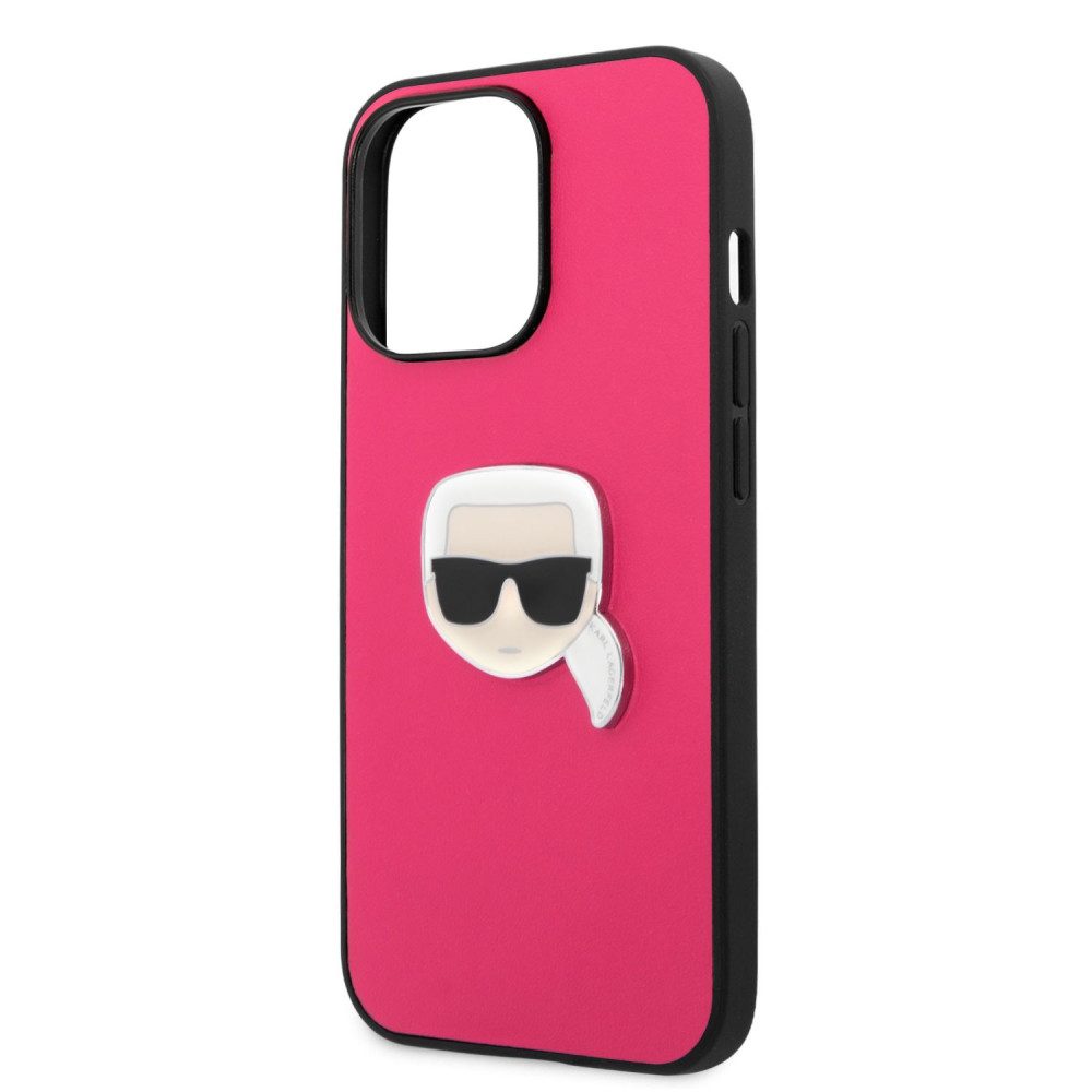 [KLHCP13LPKMP] Apple iPhone 13 Pro Karl Lagerfeld PU Leather Karl Head case (Pink) – KLHCP13LPKMP