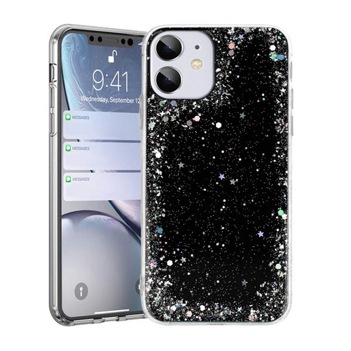 Apple iPhone 12/12 Pro brilliant transparent husă spate (Negru)