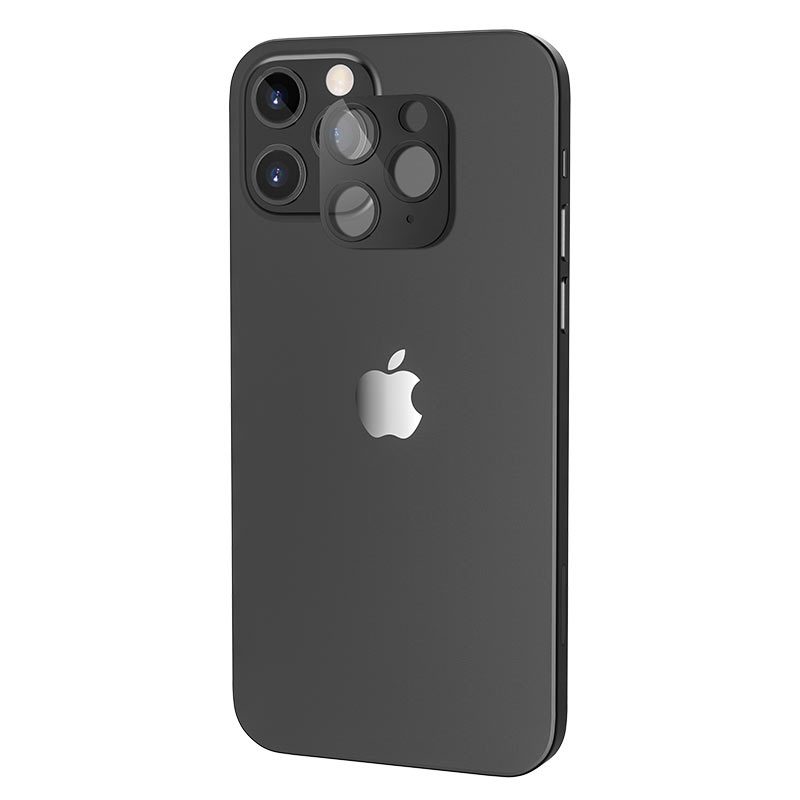 [6931474735249] Apple iPhone 12 metal-framed kamera protective tempered glass , black