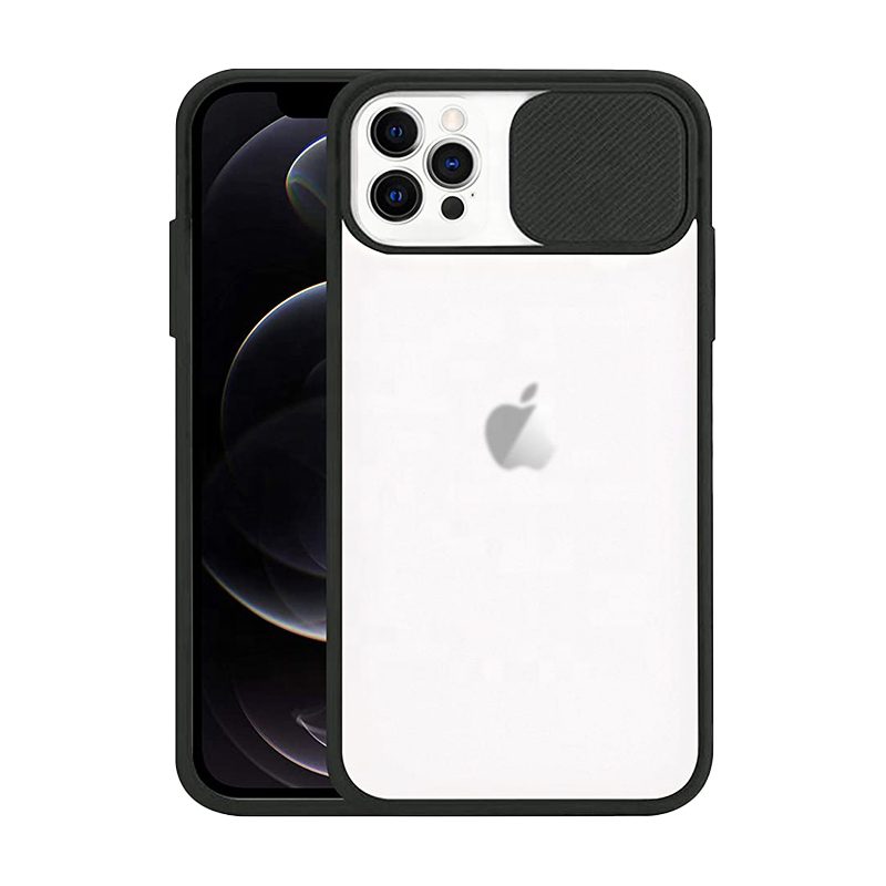 [5999094623224] Apple iPhone 12 camera protector silicone bumper back cover case (Black)