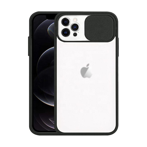 Apple iPhone 12 protecție cameră silicon bumper husă spate (Negru)