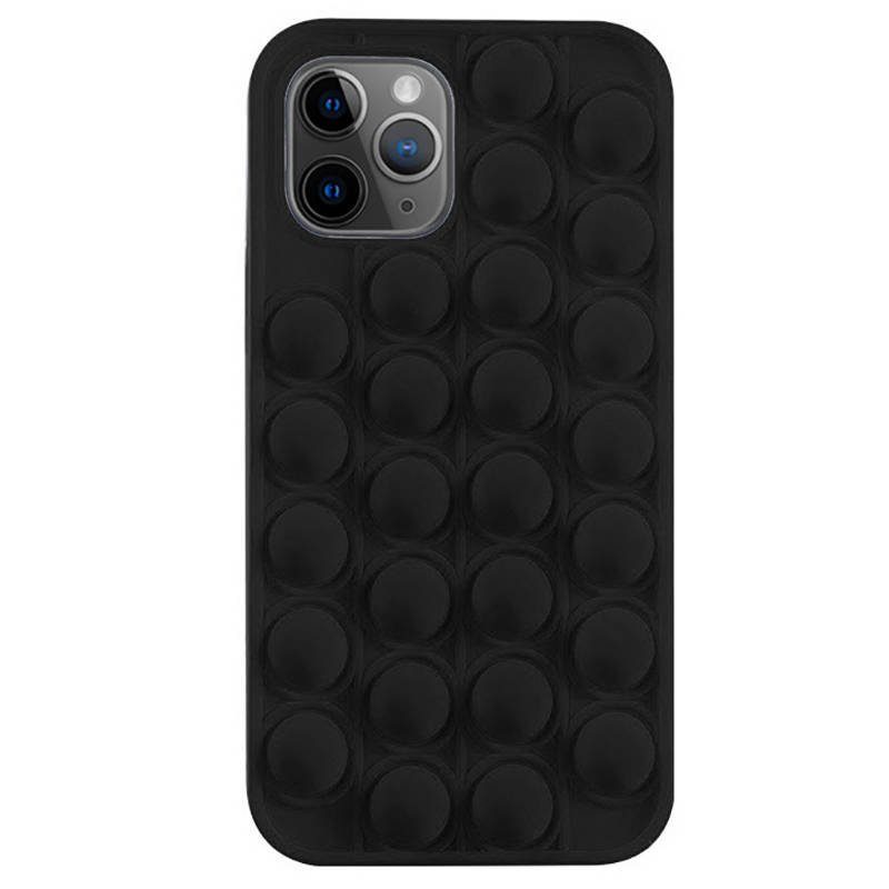 [5904161105855] Apple iPhone 12 Pro Max push bubble back cover case, (Black)