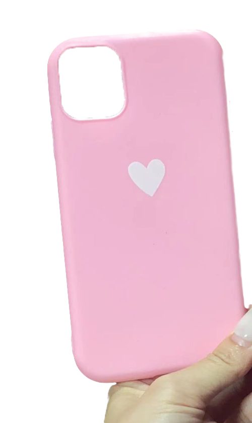[5999094625266] Apple iPhone 12 Mini heart TPU back cover case (Pink)