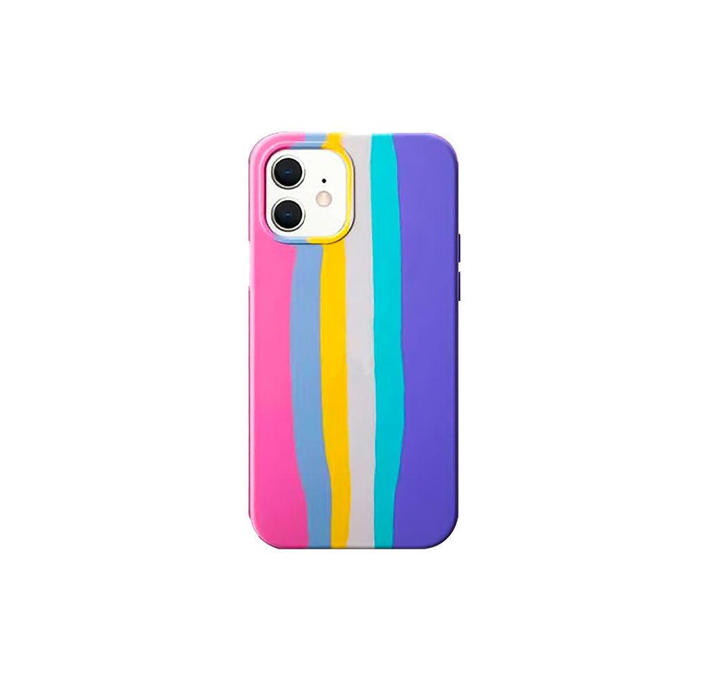 [5901215478676] Apple iPhone 11 rainbow stripes back cover case (pattern 2)