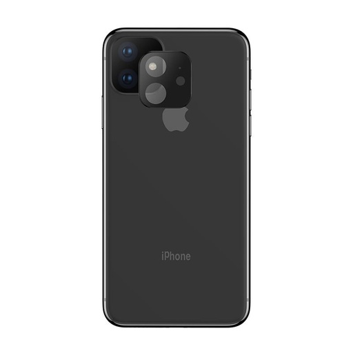 Apple iPhone 11 cu ramă metalică cameră de protecție sticlă securizată , transparent (negru ramă)