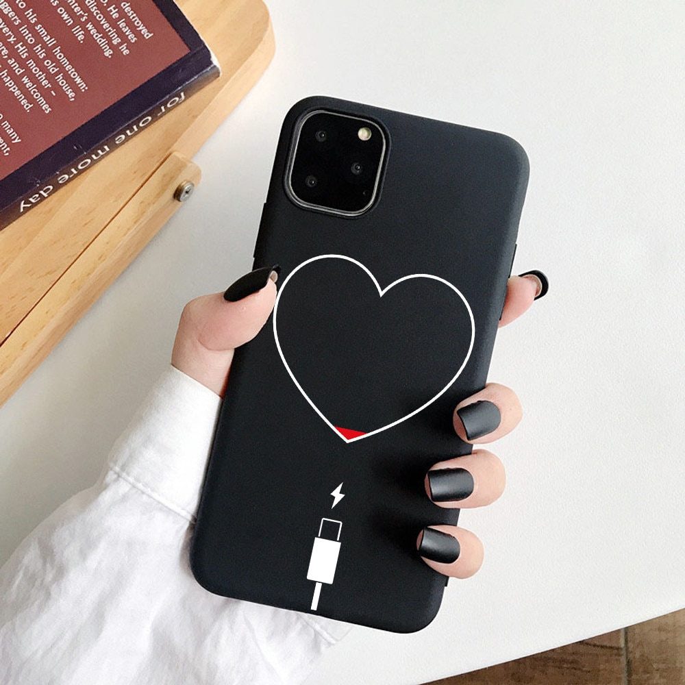 [5999094622111] Apple iPhone 11 heart back cover case (Black)