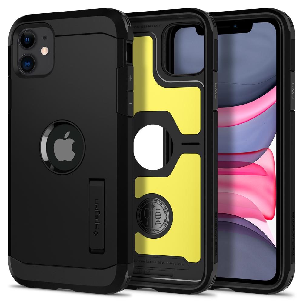 [BRA007755] Apple iPhone 11 Spigen tough armor shockproof back cover case (Black)