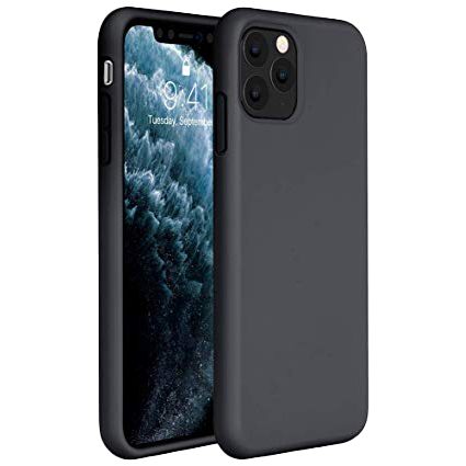 [5999094617582] Apple iPhone 11 Pro liquid silicone back cover case (Black)