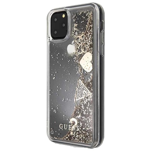 Apple iPhone 11 Pro Max Guess Glitter Hearts husă (Auriu) - GUHCN65GLHFLGO