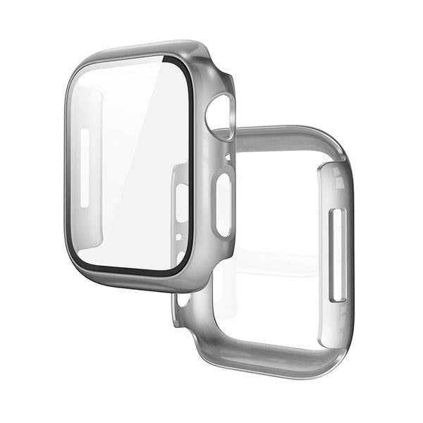 [6931474785305] Apple Watch 7 41mm / Watch 8 41mm Hoco WS3 Shadow case built-in with tempered glass (Silver)