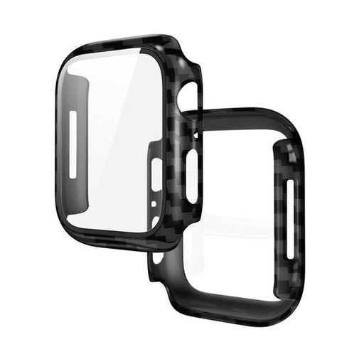 Apple Watch 7 41mm / Watch 8 41mm Hoco WS3 Shadow husă încorporat cu sticlă securizată (Carbon)