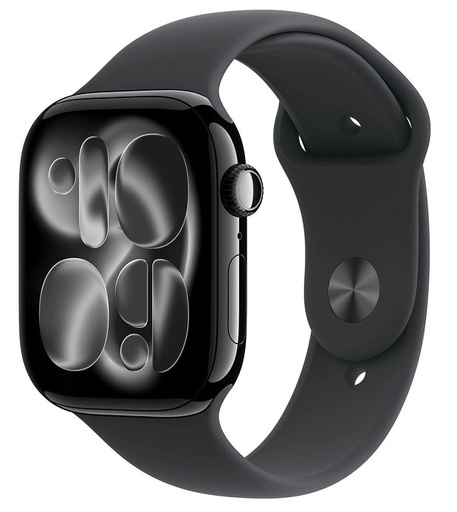 Apple Watch 11 42mm Aluminium Jet Negru with Negru Sport Band M/L MEQU4