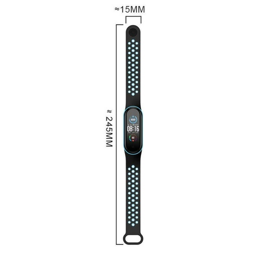 Xiaomi Mi Band 3/4/5/6 silicon curea, negru/roșu
