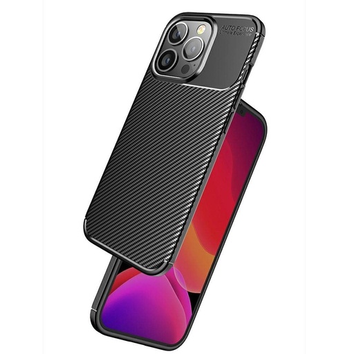 Apple iPhone 13 Pro carbon fiber silicon husă spate (Negru)