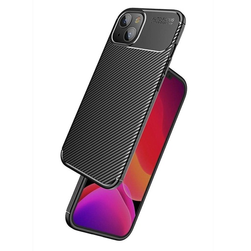 Apple iPhone 13 carbon fiber silicon husă spate (Negru)