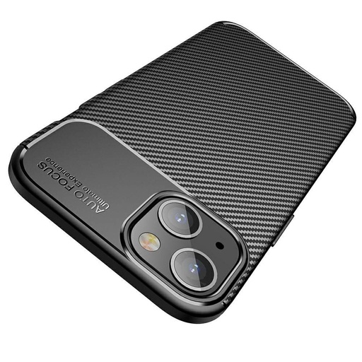 Apple iPhone 13 Mini carbon fiber silicon husă spate (Negru)