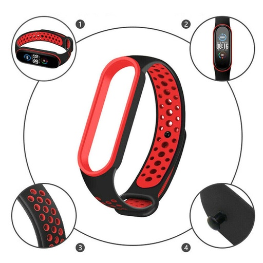 Xiaomi Mi Band 3/4/5/6 silicon curea, roz/alb