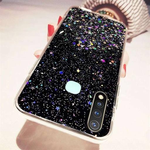 Samsung Galaxy A72 4G/A72 5G sequins glue glitter sclipitor silicon husă spate, (Negru)