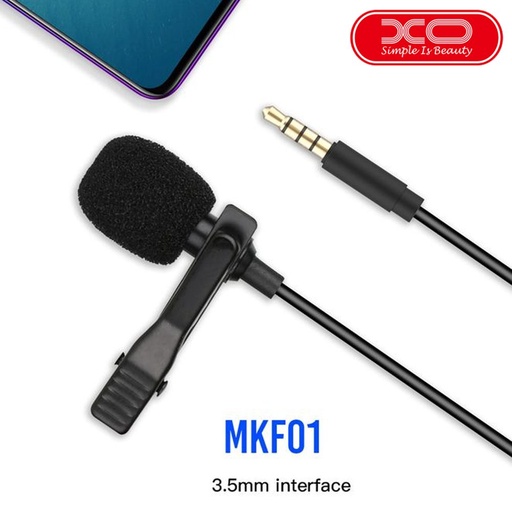 XO MKF01 mobil microfon (Negru) – jack 3,5 mm cu conector