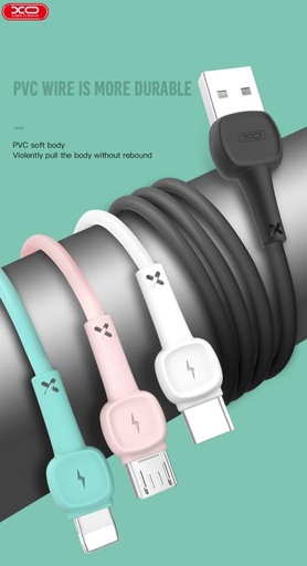 XO NB132 micro USB cablu de date Macaron (Alb) – întărit capăt