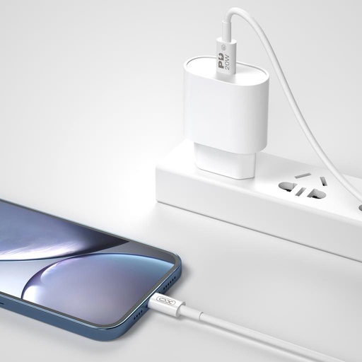 XO NB-Q189A USB-C–Lightning cablu de date (Alb) – 1 m, PD 20W