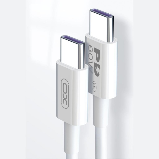 XO NB-Q190A USB-C–USB-C cablu de date (Alb) – 1 m, PD 60W