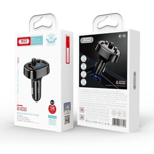 XO BCC03 FM transmitter, dual-port, 18W, negru