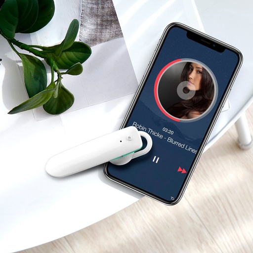 XO B29 bluetooth headset, BT v4.2, 2,5 ore muzică/apel, Micro USB încărcare, alb