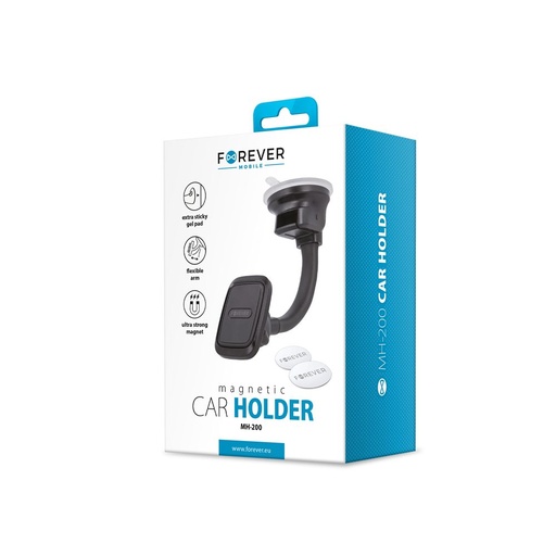 Forever MH suport auto (cu ventuză), magnetic auto suport telefon (pentru bord), negru