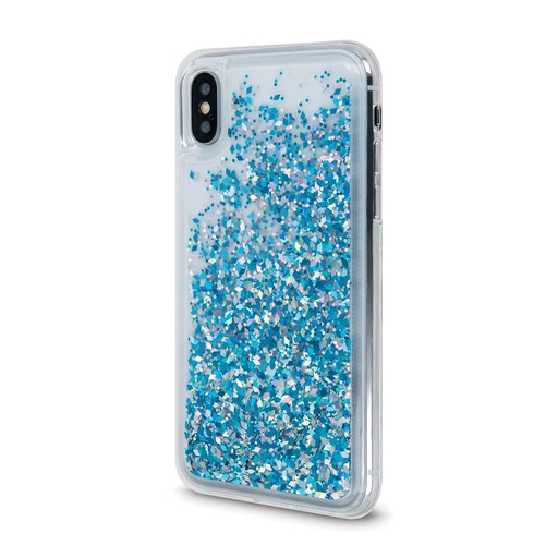 Samsung Galaxy A12 lichid glitter husă spate (Albastru)