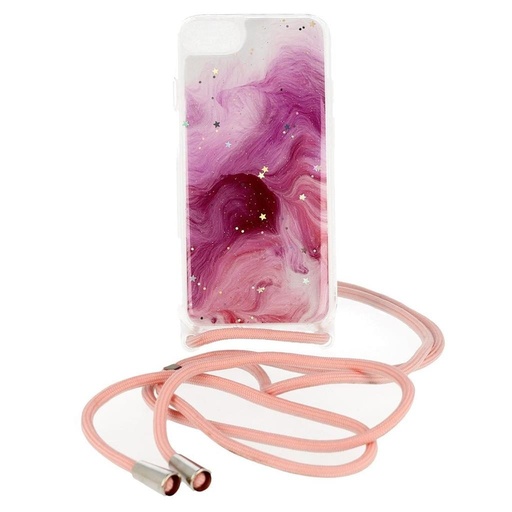 Apple iPhone 12/12 Pro la gât de agățat glitter husă spate (Roz)