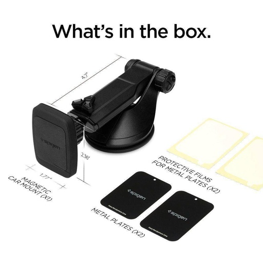 Spigen H35 suport auto (cu ventuză), magnetic auto suport telefon (pentru bord), negru
