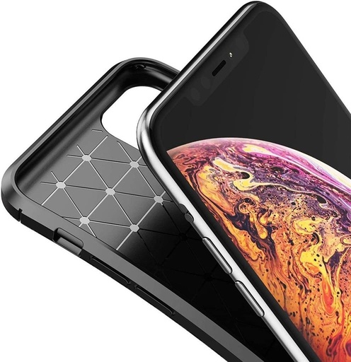 Apple iPhone 12/12 Pro carbon fiber silicon husă spate (Albastru)