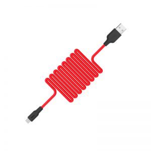 Hoco X21 microUSB cablu (rezistent), 2A, silicon, 1m, negru/ roșu