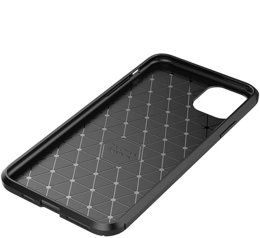Apple iPhone 12/12 Pro carbon fiber silicon husă spate (Negru)