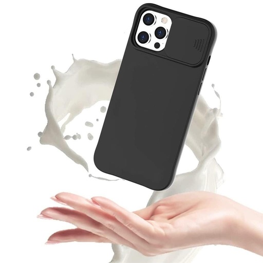 Apple iPhone 12/12 Pro cameră cu protecție silicon husă spate (Negru)