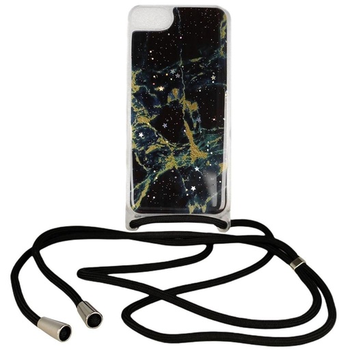 Apple iPhone 12/12 Pro la gât de agățat glitter husă spate (Negru)