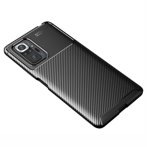 Xiaomi Redmi Note 10 4G/Redmi Note 10S carbon fiber silicon husă spate, (Negru)